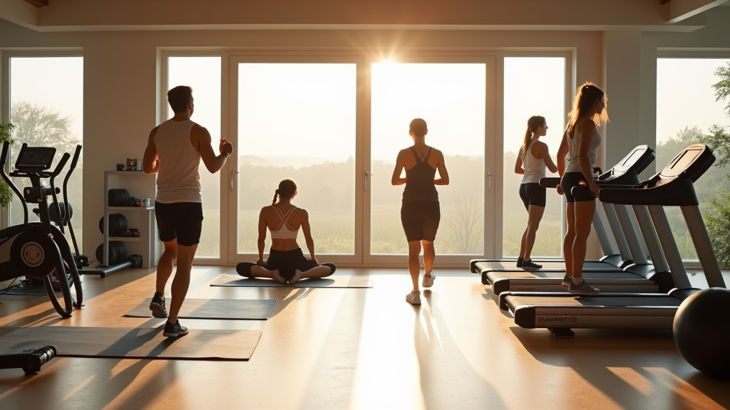 Application mobile Anytime Fitness sur un smartphone montrant les fonctionnalités de suivi d'entraînement