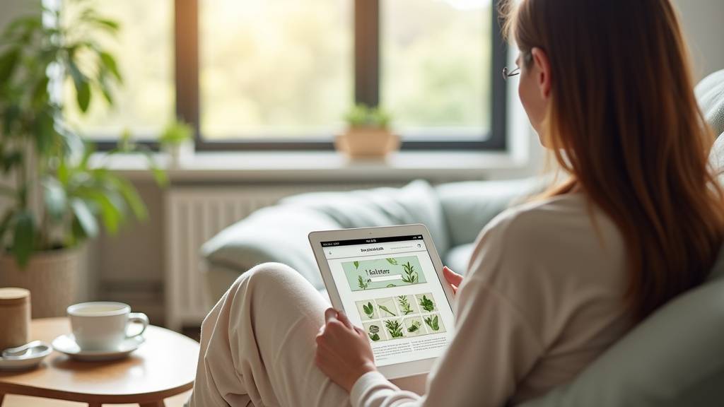 Gros plan sur une personne lisant un article sur la nutrition sur un ordinateur portable