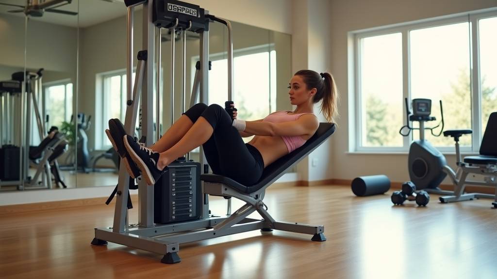 Détails techniques d'une presse de musculation moderne