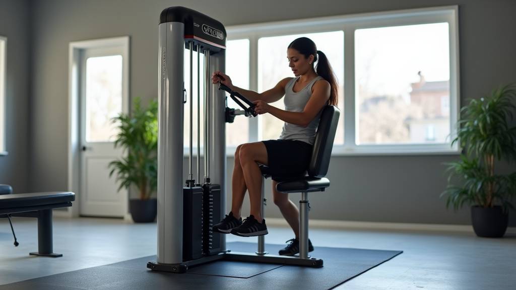 Presse de musculation moderne dans une salle de sport bien éclairée
