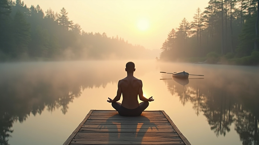 Pratique du yoga dans un parc avec vue sur la nature
