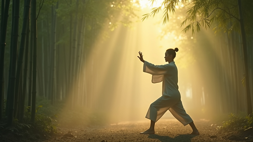 Personne pratiquant la méditation dans un environnement naturel verdoyant