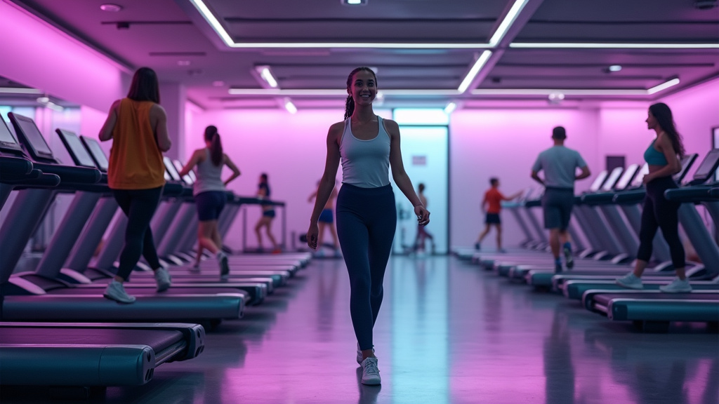 Intérieur moderne d'un club One Fitness Club avec équipements de musculation
