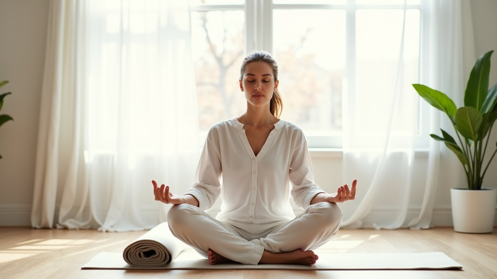 Femme en train de pratiquer la posture du chien tête en bas dans un studio de yoga